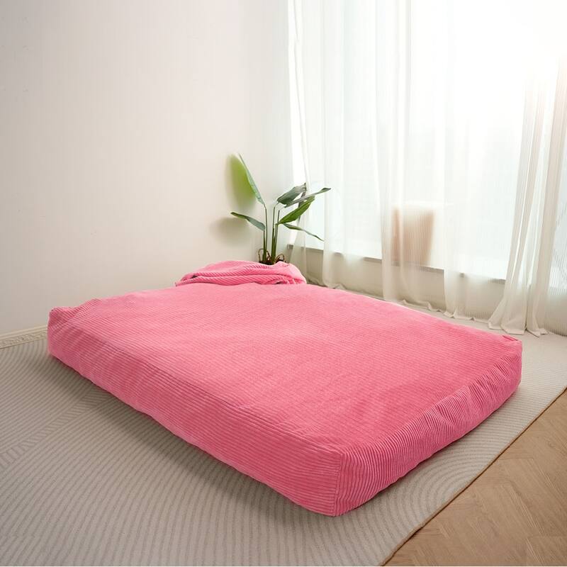 Corduroy Bean Bag Chair, Convertible Chair Folds from Bean Bag to Bed