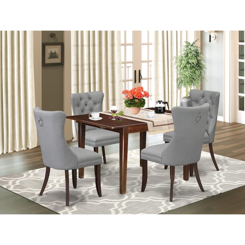 East West Furniture Kitchen Table Set Includes a Rectangle Dining Table and Parson Chairs, Mahogany (Pieces Options) - MLDA5-MAH-27