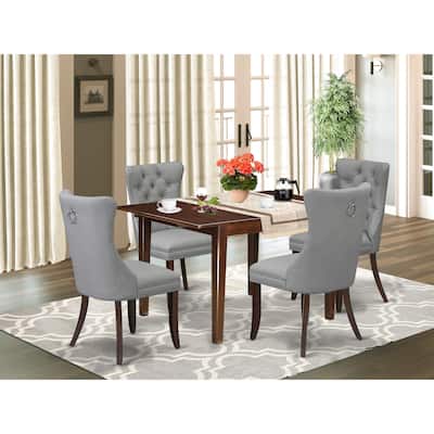 East West Furniture Kitchen Table Set Includes a Rectangle Dining Table and Parson Chairs, Mahogany (Pieces Options)