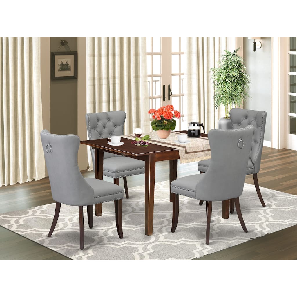 East West Furniture Kitchen Table Set Includes a Rectangle Dining Table and Parson Chairs, Mahogany (Pieces Options)