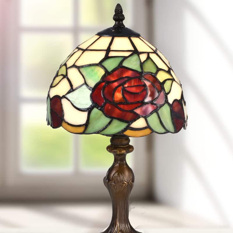 Indian Rose Tiffany Accent Table Lamp