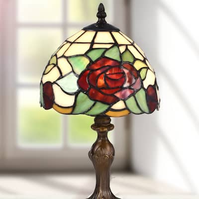 Indian Rose Tiffany Accent Table Lamp