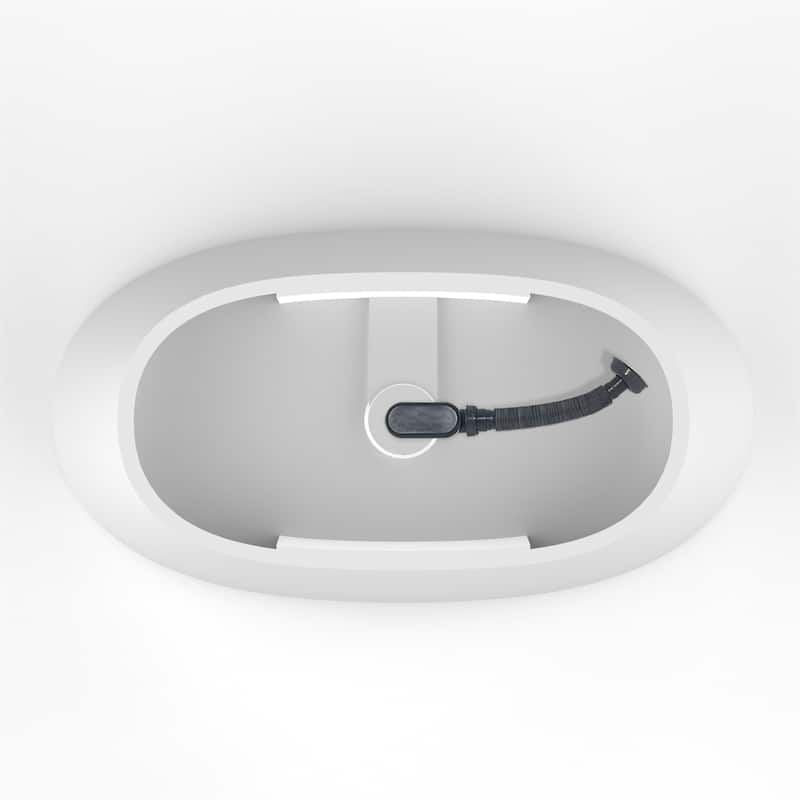 61 Inch Small Size Artificial Stone Solid Surface Freestanding Bathroom Bathtub