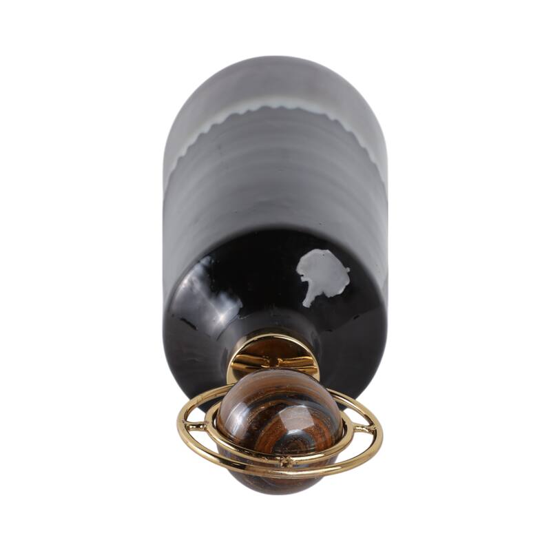 Glass Metal Decorative Vase Modern Transitional Sculptural Orb Accent