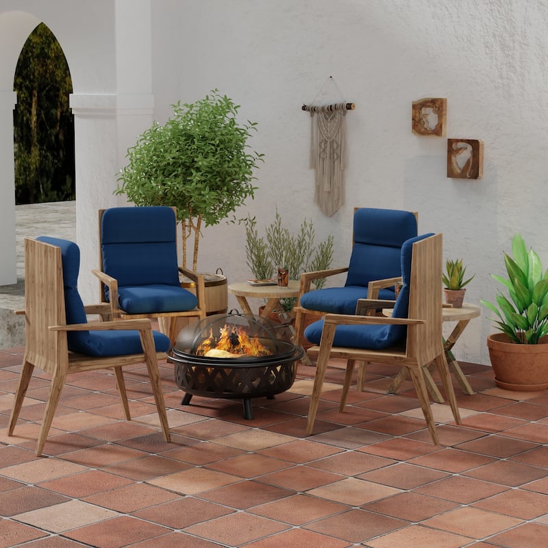 22" x 45" Outdoor Chair Cushion with Ties and Loop - 45'' L x 22'' W x 5'' H - Tory Bisque