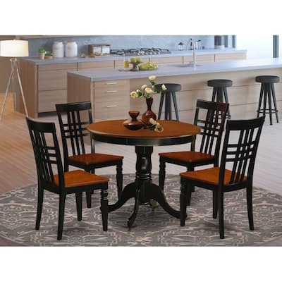 Kitchen Table Set with Chairs - 5 Piece Dining Room Set - Round Table & Dining Chairs