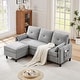 preview thumbnail 31 of 49, 77.36" L Shaped Sectional Sofa with Side Storage Pocket and Reversible Ottoman