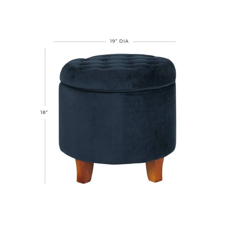 Carson Carrington Hare Button-tufted Round Storage Ottoman