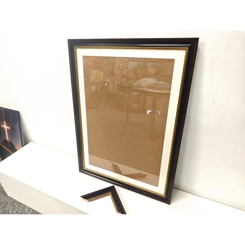 Solid Wood Picture Frame - Replaceable Canvas Art Frame with Organic Glass, Elegant Framed Wall Decor for Living Room