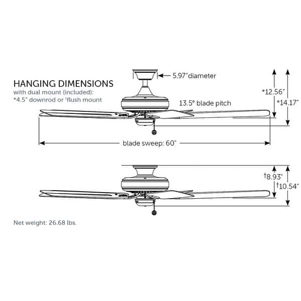Fanimation Edgewood 60 inch Indoor/Outdoor Ceiling Fan - Dark Bronze with Dark Walnut Blades