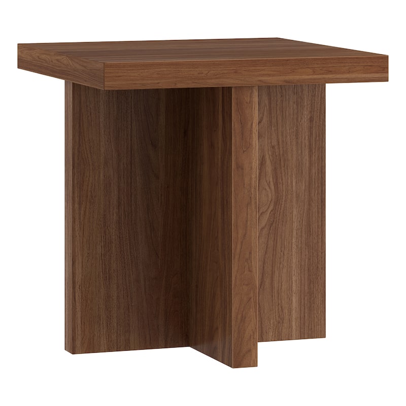 Elna 22" Wide Square Side Table - 22" Wide - Satin Walnut
