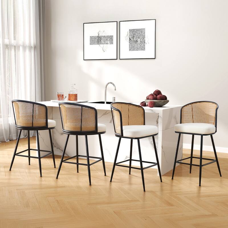 26"/29" Rattan Upholstered Bar Stool /Counter Stools Set of 2/3/4