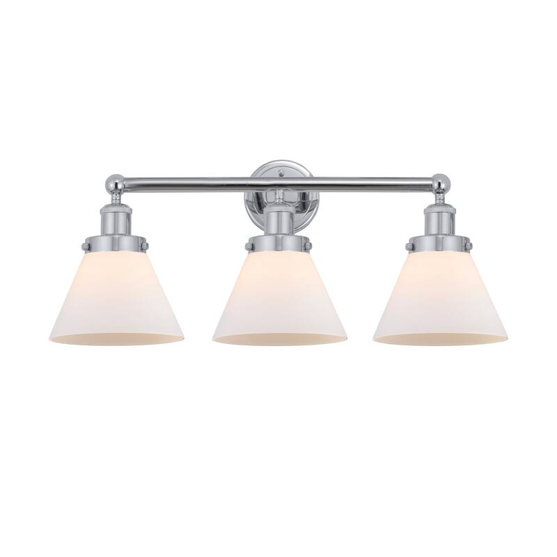 Innovations Lighting 616-3W-12-26 Cone Vanity Cone 3 Light 26" Wide - Polished Chrome / Matte White