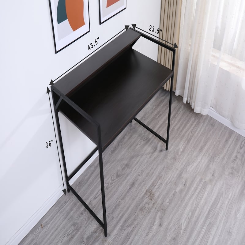 Black Narrow Sofa Table, Space Saving Console for Living Room