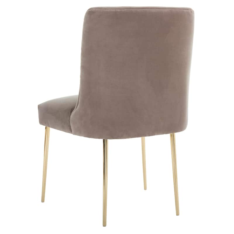 SAFAVIEH Couture Melonie Velvet Accent Chair - Mustard / Brass - 28"x23"x35.3" - 28" W x 23" D x 35" H - 28Wx23Dx35H