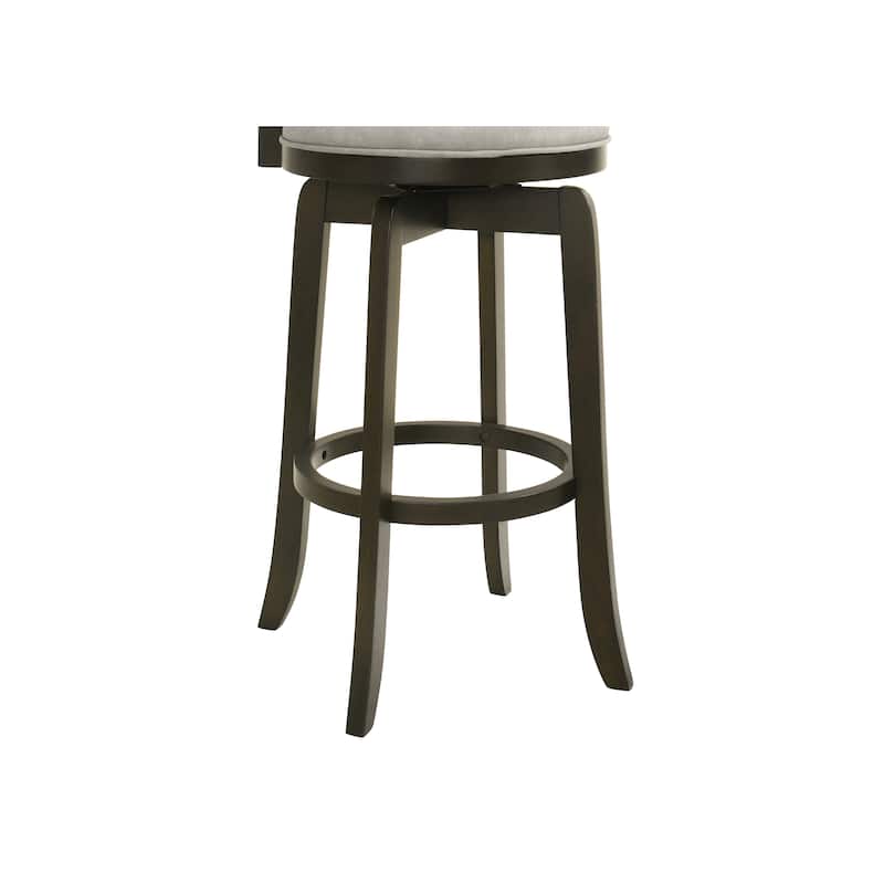 Elle Modern Swivel Bar Stool, Upholstered Counter Height Chair with Wood Frame