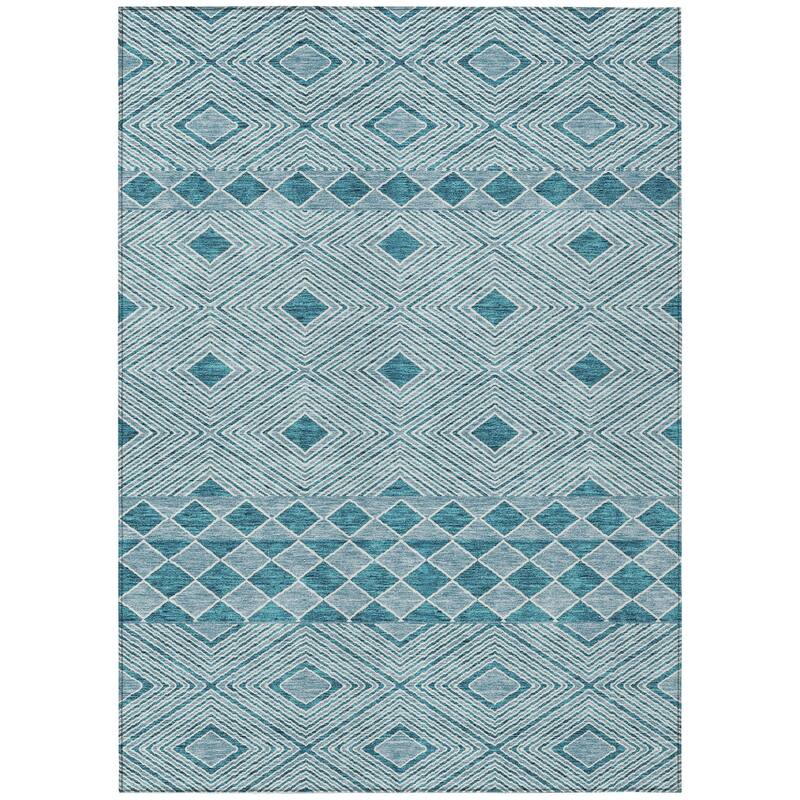 HomeRoots Geometric Transitional Rectangle Outdoor Rug