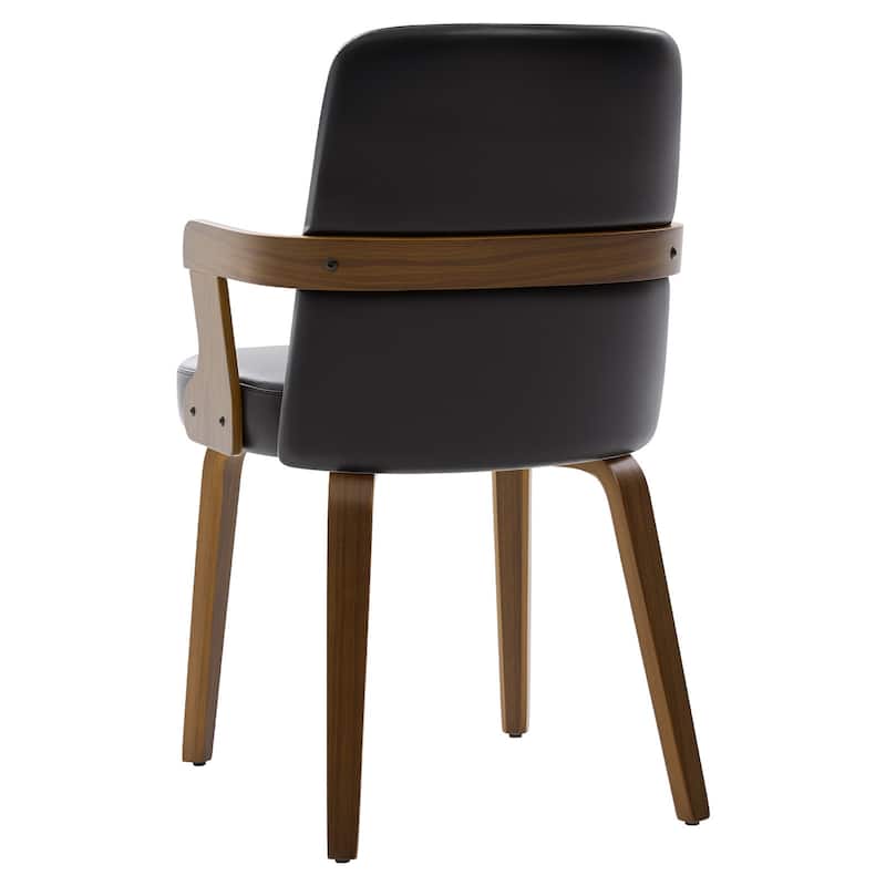 Mid-century Modern Upholstered Dining Chairs Bentwood Side Chairs with Armrests - 34.3"H x 19.9"W x 22.1"D