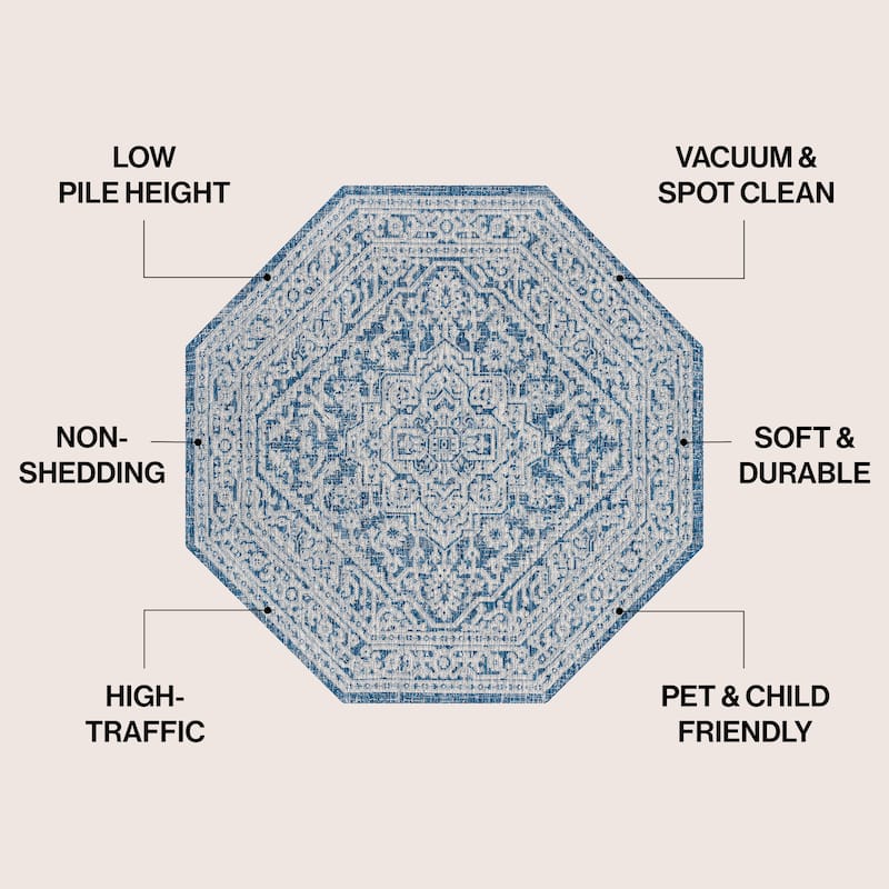 JONATHAN Y Rozetta Medallion Textured Weave Indoor/Outdoor Area Rug