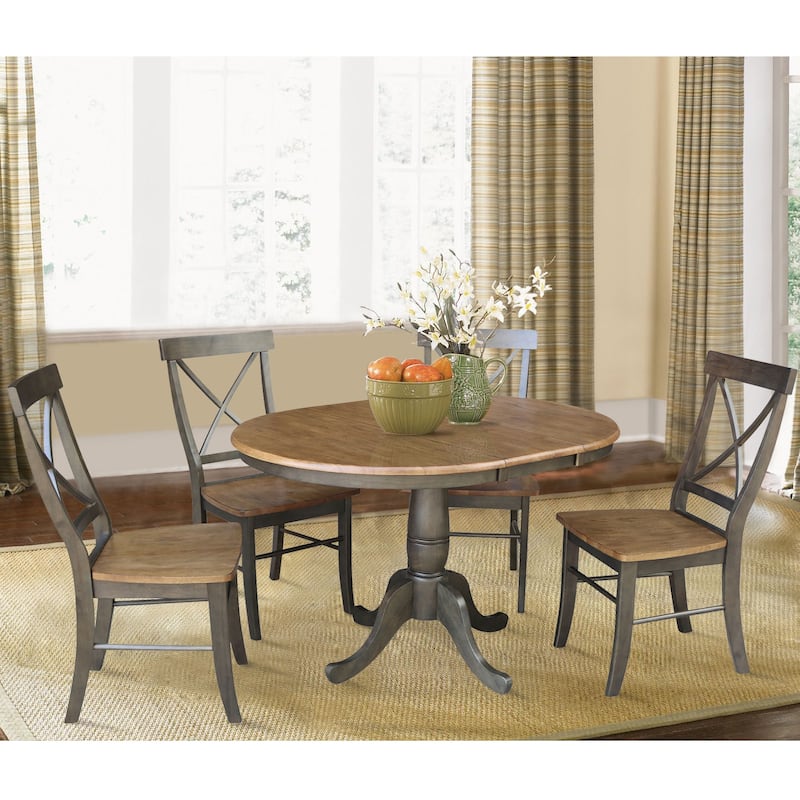 36" Round Extension Dining Table with 4 Chairs