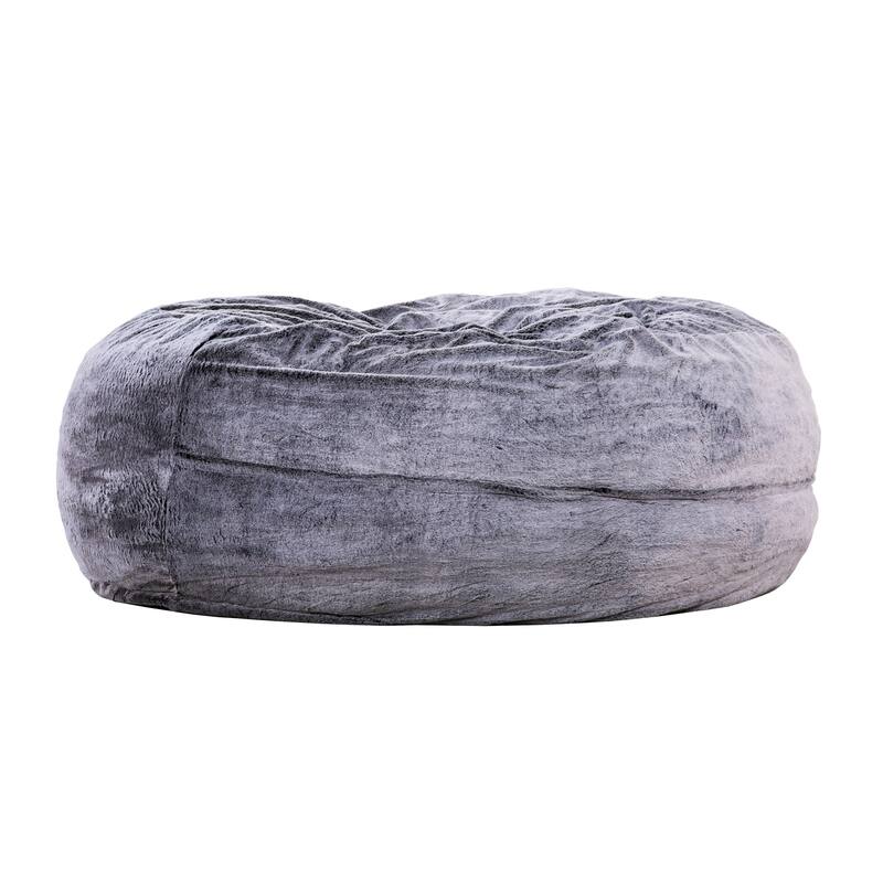 Sealy Bala 5ft Faux Fur Foam Bean Bag Grey