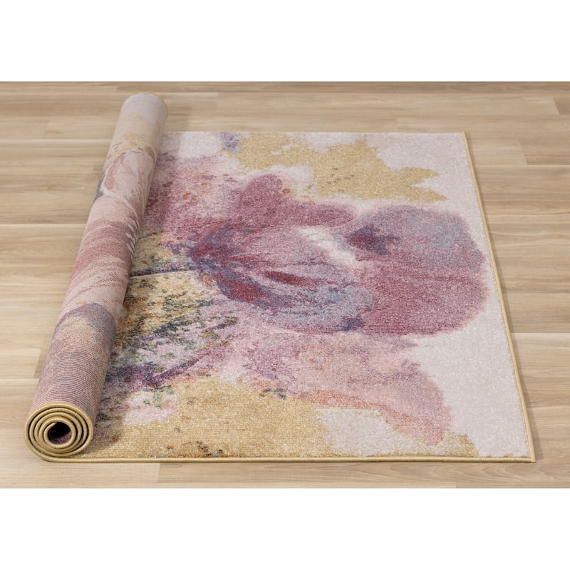 Fabio Collection - Multicoloured Blooming Flower Rug, 5'3" x 7'7"