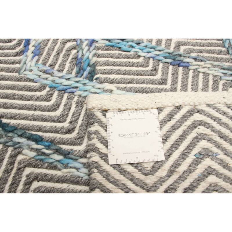 ECARPETGALLERY Braid weave Sienna Grey Wool Rug - 5'0 x 7'11