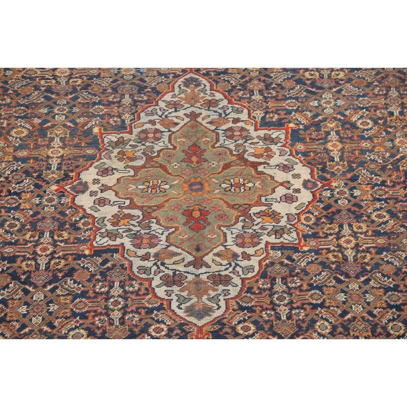 Pre-1900 Vegetable Dye Mahal Persian Area Rug Hand-knotted Wool Carpet - 8'10" x 11'8"