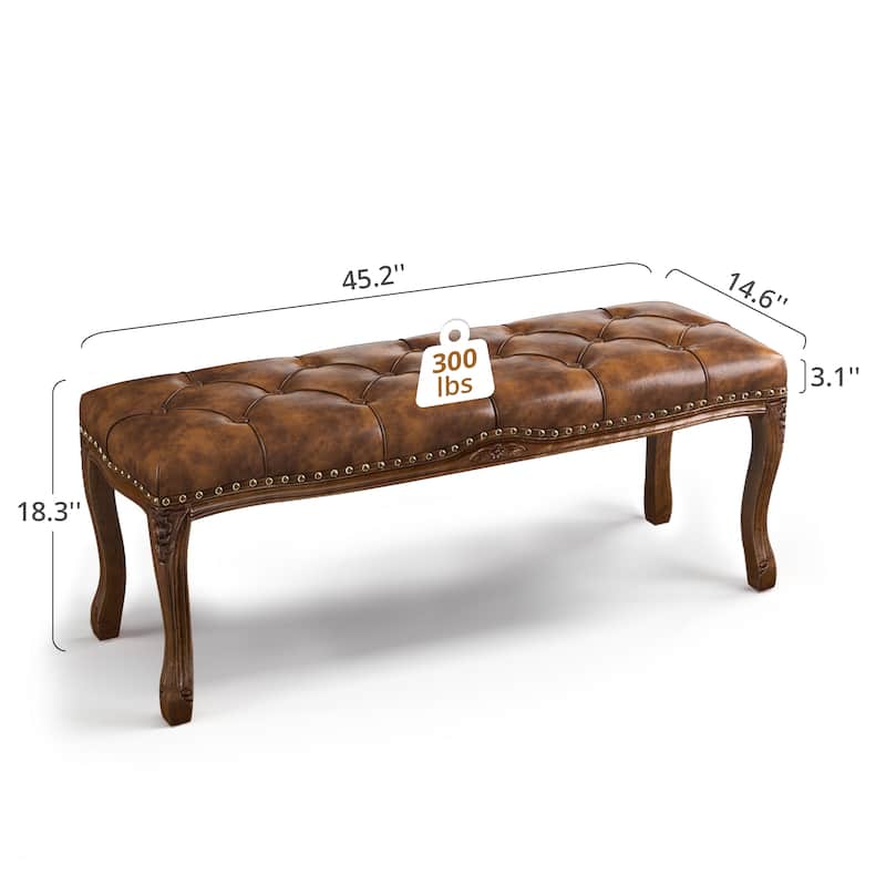 Modern Ottomans 45.2 In.W Retro Stool Legs - 45.2" W X 14.6" D X 18.3" H
