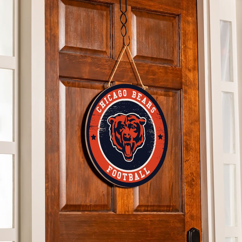 Chicago Bears Wooden Door Decor Wall Sign - Multi-Color