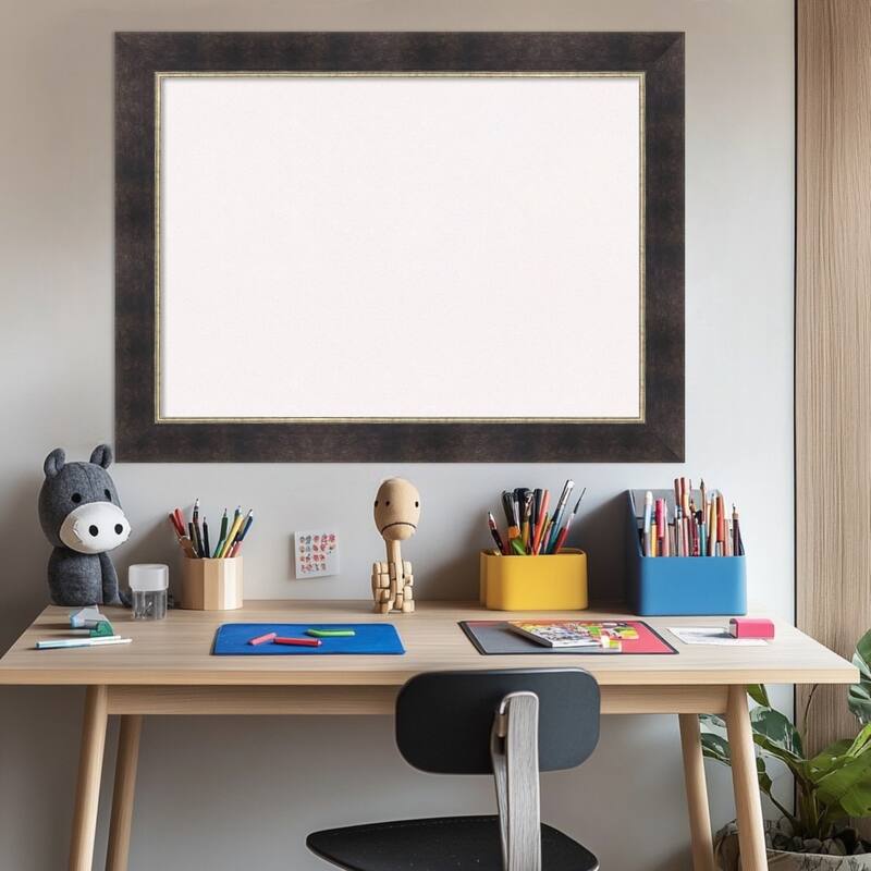 Odin Antique Bronze Wood Framed Cork Board - Bulletin Board, Organization Board, Pin Board