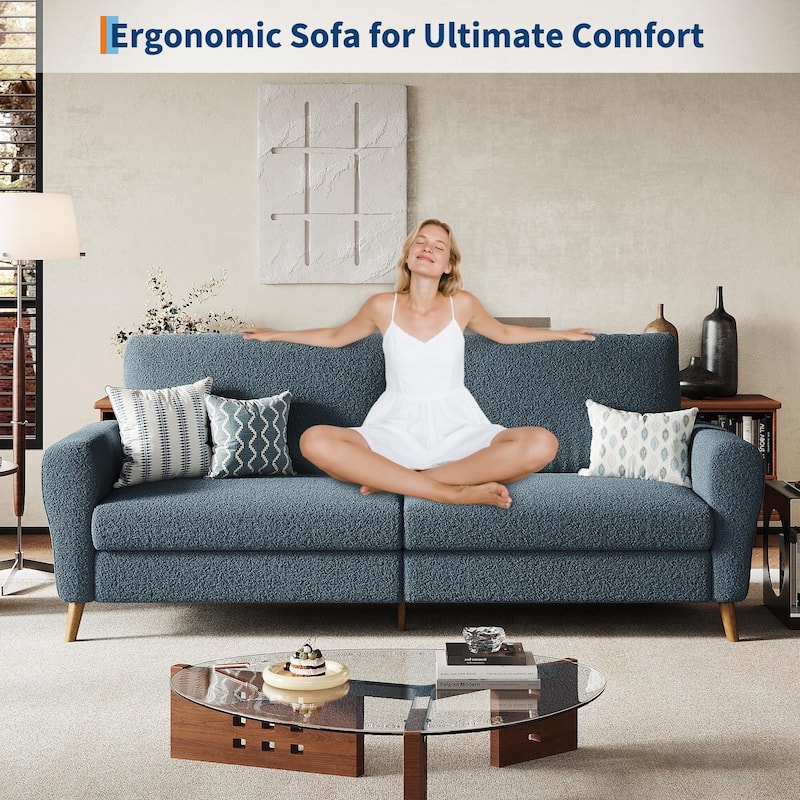 84 inch Sofa Couch, Comfy Loveseat Sofa for Small Spaces, 3 Seater Couch with Deep Seats, Wide Armrests
