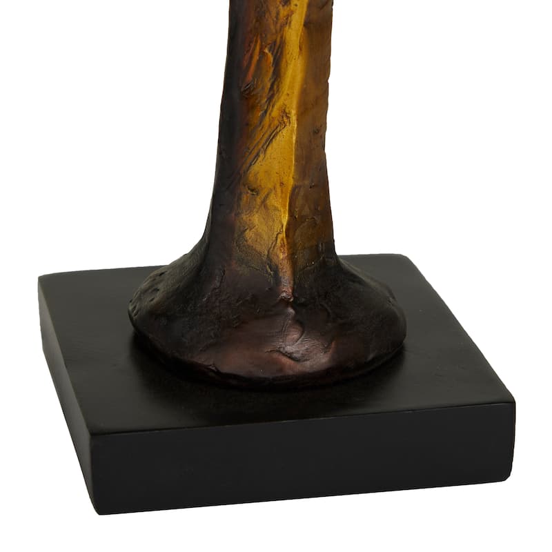 Bronze Polystone People Decorative Sculpture (Set of 2)