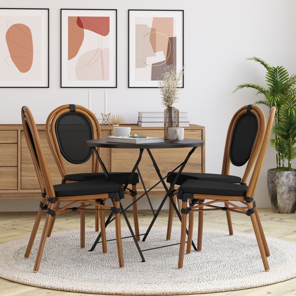 Stacking Bistro Chairs with Metal Frames