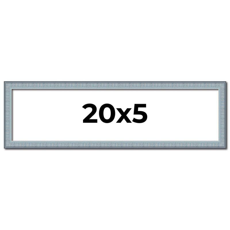 20x5 Frame Rustic Sky Blue Solid Wood Picture Frame | 0.75 Inch