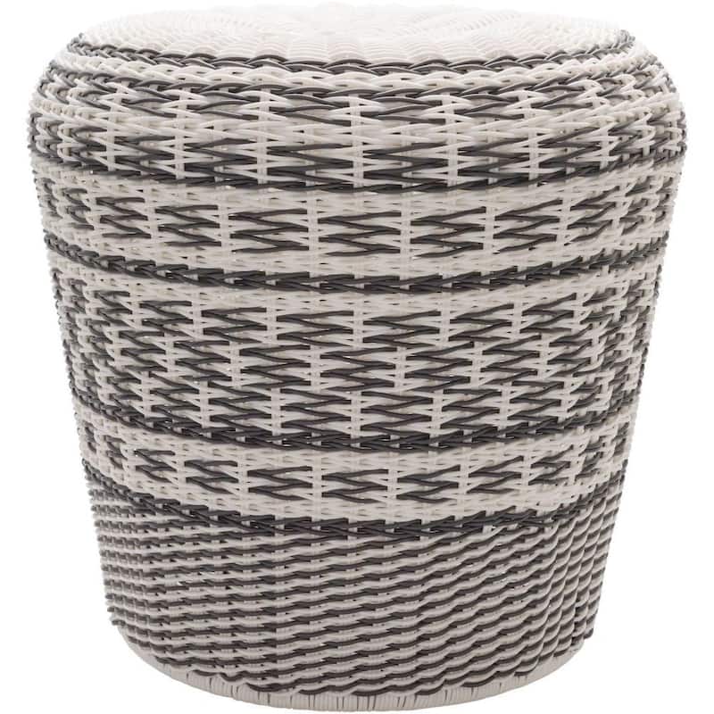 Alessandra Polyethylene/Metal Outdoor Stool (18 x 18 x 17) - Grey