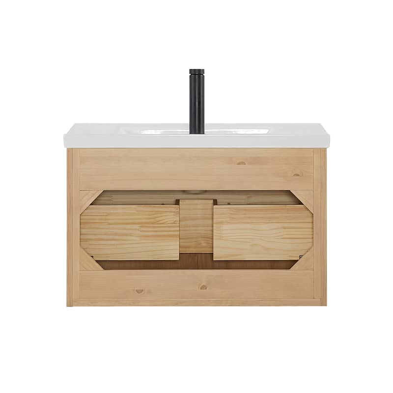 Manila Floating Bath Vanity with Ceramic Basin Top without Mirror