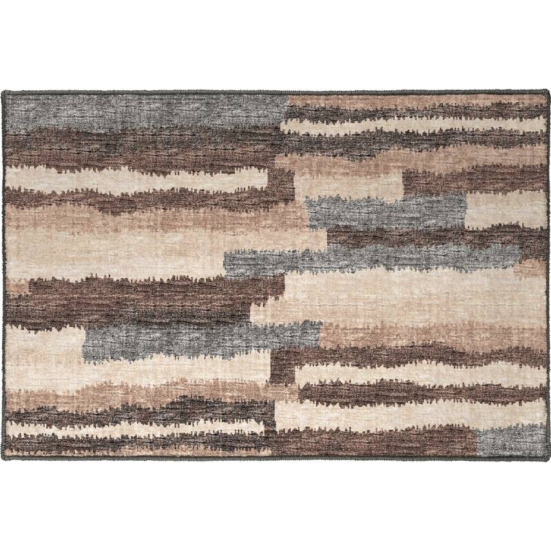 Indoor/ Outdoor Addison Bravado Abstract Striped Washable Area Rug