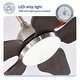 preview thumbnail 15 of 36, 52-Inch Ceiling Fan with Light and 5 Wood Blades, Dimmable LED with Memory Function, DC Motor, IP65 Rated