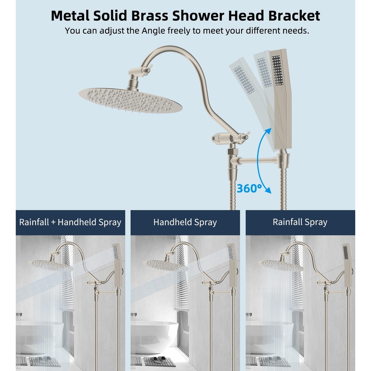 10-Inch All Metal High Pressure Rain Shower Head With Handheld Combo - Bed  Bath & Beyond - 39834279