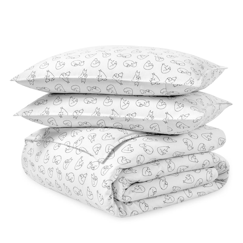 Bare Home Cotton Flannel Duvet Cover and Sham Set
