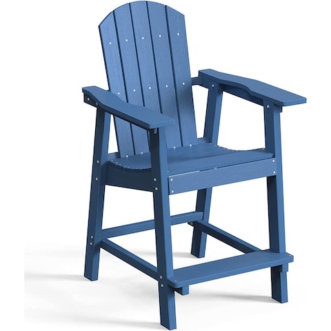 Ravenna Plastic Wood 25" Tall Adirondack Chair Poly Balcony Barstool