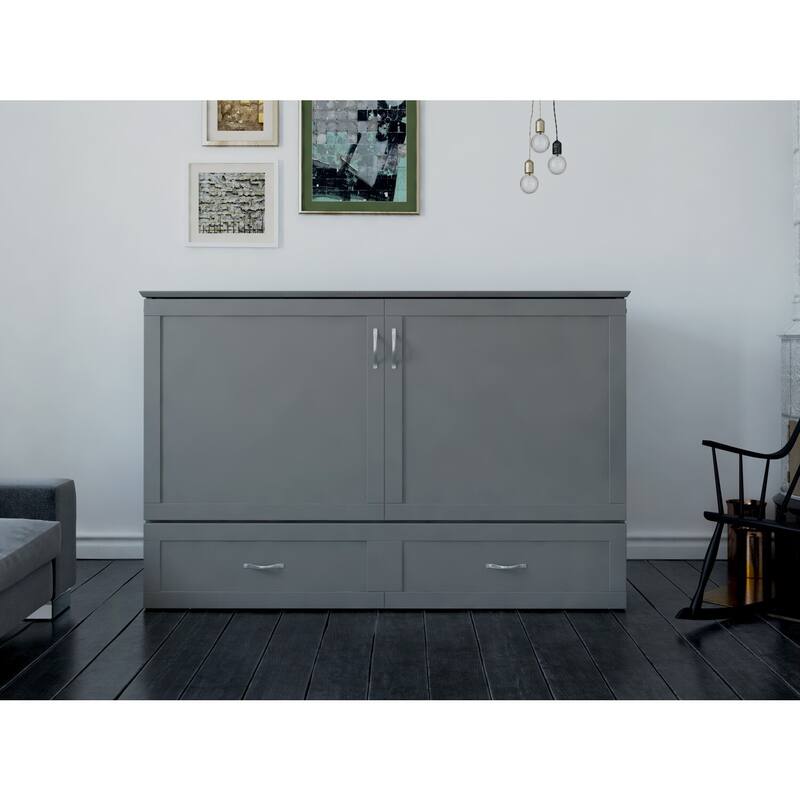 Murphy Bed Chest with Mattress & Charging - Space Saving Folding Bed