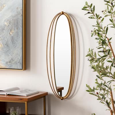 Artistic Weavers Ekiya Modern Oval Gold Frame Mirror - 31"H x 10"W