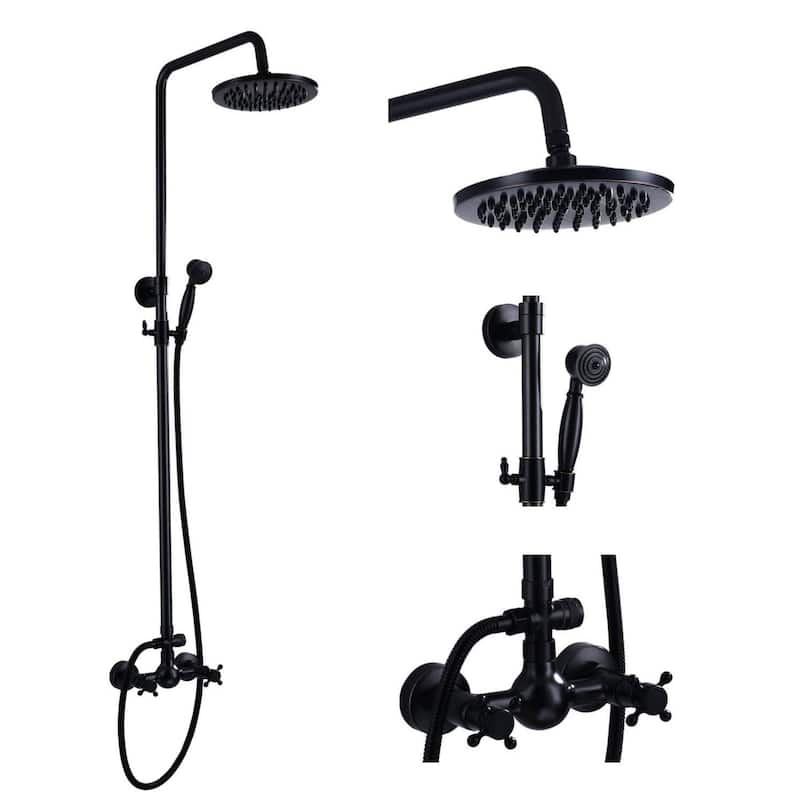 CLihome Exposed Pipe Shower System Single handle Rainfall Shower Head