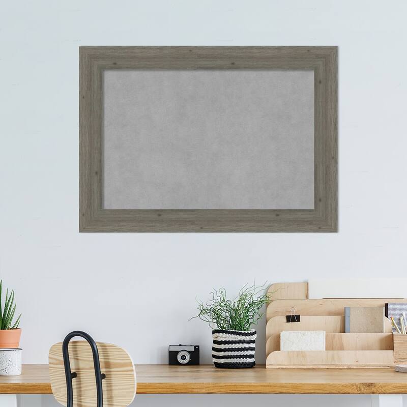 Amanti Art Fencepost Grey Narrow Framed Magnetic Board