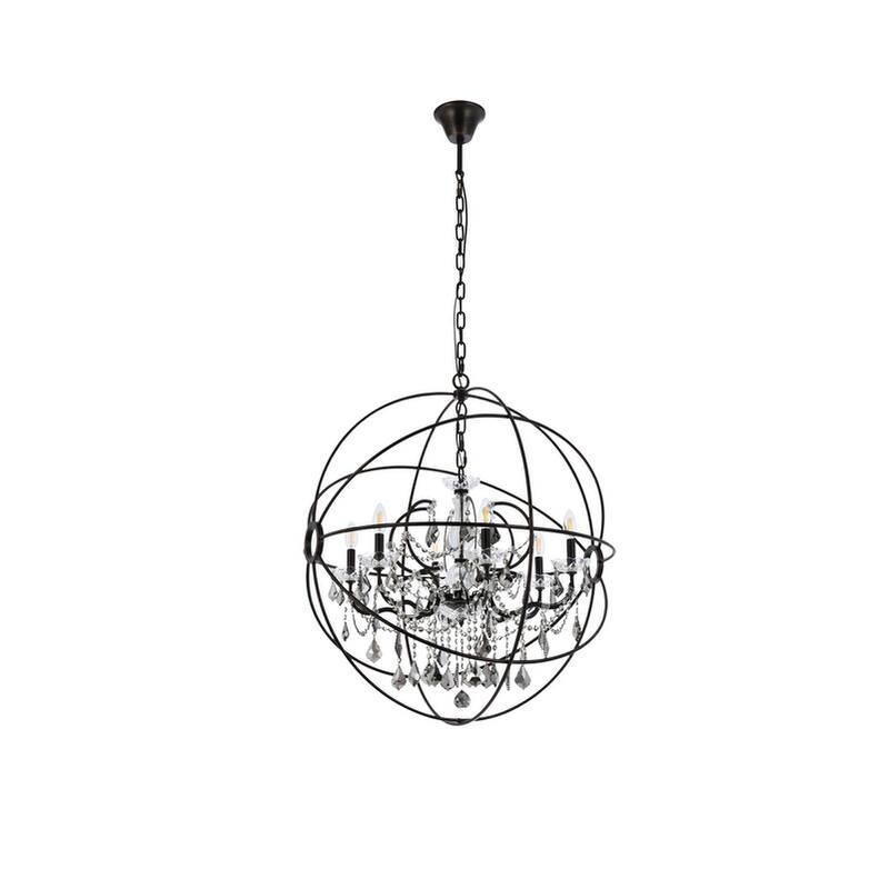 Royce Edge 6 light Dark Bronze Chandelier