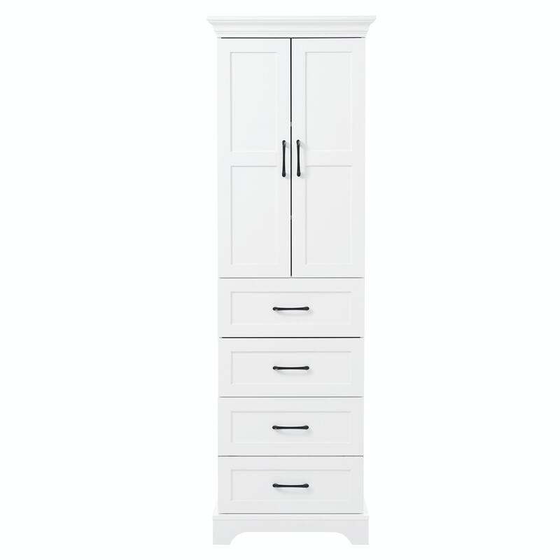 71.6" Free-Standing Bathroom Vanity with 2 Damping-Hinge Doors, 3 Drawers (Including 1 Deep Drawer), and Adjustable Shelves