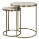 preview thumbnail 6 of 5, Open Frame Functional Nesting Tables - 24" - Brass Plated Finish - Set of 2