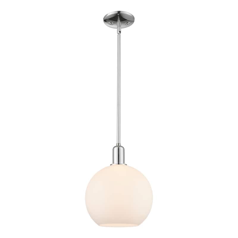 Innovations Lighting Endless Possibilities Arcadia - Athens - 1 Light 10" Stem Hung Mini Pendant - Polished Chrome/Matte White